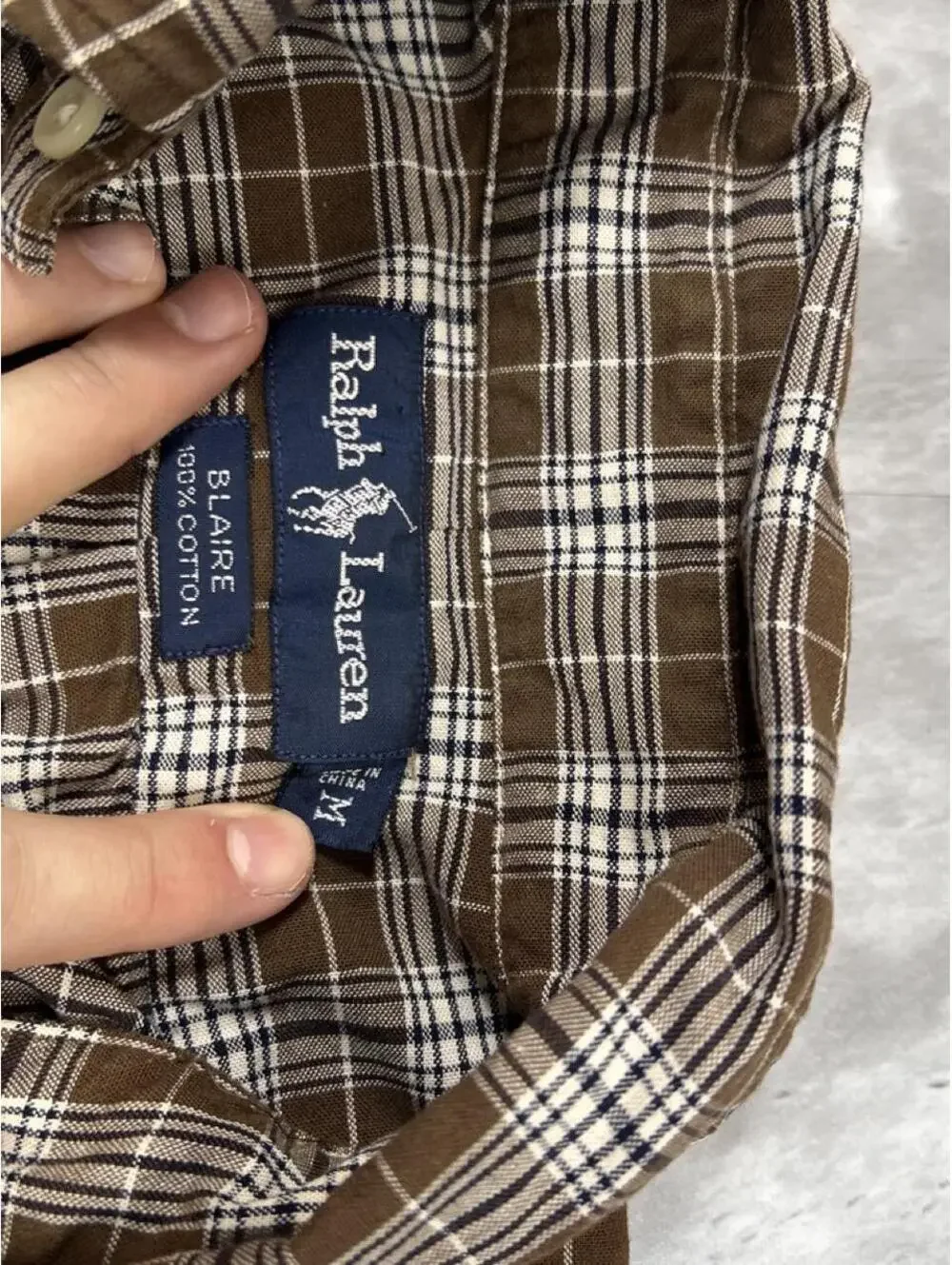 Plaid Button Up Shirt Brown Ralph Lauren Blaire Oxford Preppy Quiet Luxury